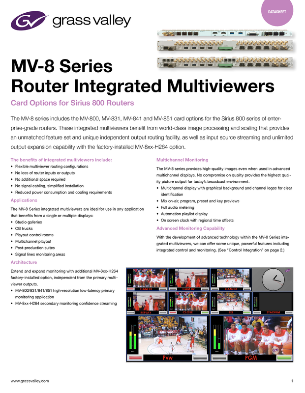 MV-8 Series Multiviewers Datasheet DS-PUB-2-0712C-EN Thumbnail